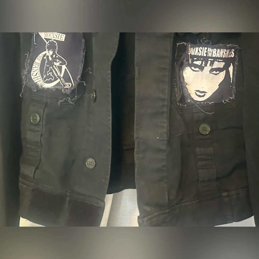 Vintage German military SIOUXSIE SIOUX DIY jacket black punk goth - Picture 3 of 9